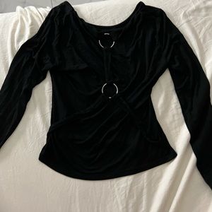 Black long crop top